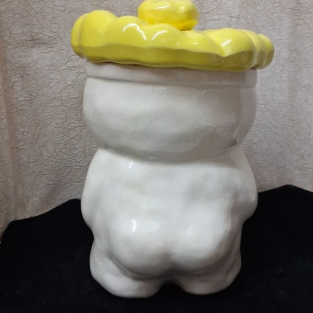 Vtg. Rare McCoy Winking Bobby Baker yellow hat cookie jar or Pillsbury dough boy